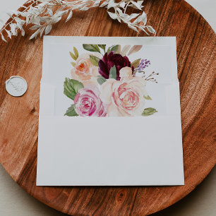 Rustic Floral Botanical Self-Addressed RSVP Envelope