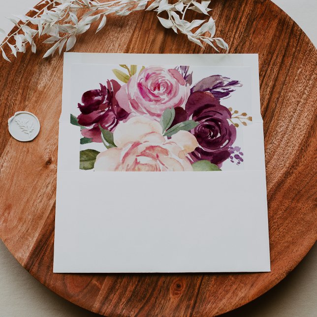 Rustic Floral Botanical Wedding Invitation Envelope (Creator Uploaded)