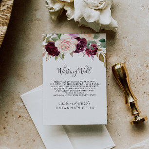 Rustic Floral Botanical Wedding Wishing Well Enclosure Card