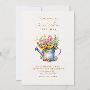 Rustic Floral bouquet Invitation