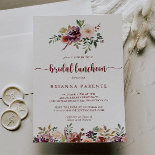 Rustic Floral Bridal Luncheon Bridal Shower Invitation