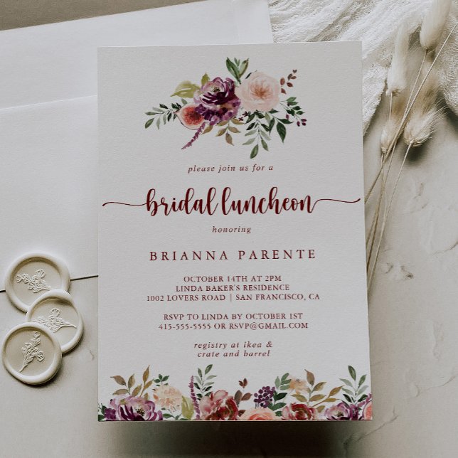 Rustic Floral Bridal Luncheon Bridal Shower  Invitation (Creator Uploaded)
