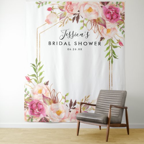 Rustic Floral Bridal Shower Backdrop