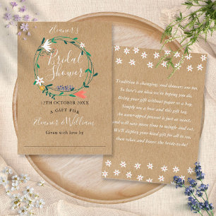 Rustic Floral Bridal Shower Display Card and Tag
