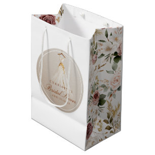 Rustic Floral Bridal Shower Dress Gift Bag