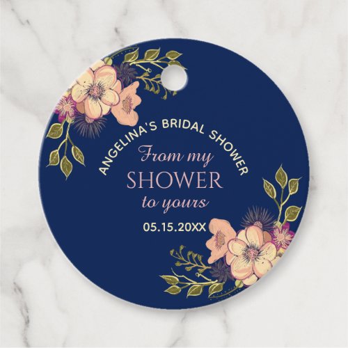Rustic Floral Bridal Shower Favor Tags