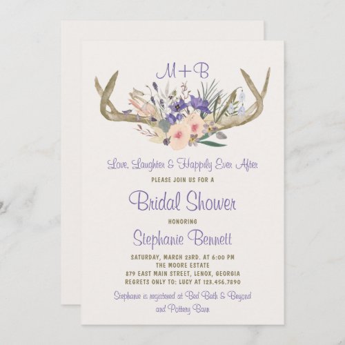 Rustic Floral Bridal Shower Invitation