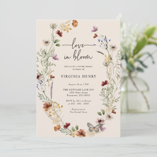 Rustic Floral Bridal Shower Invitation Zazzle