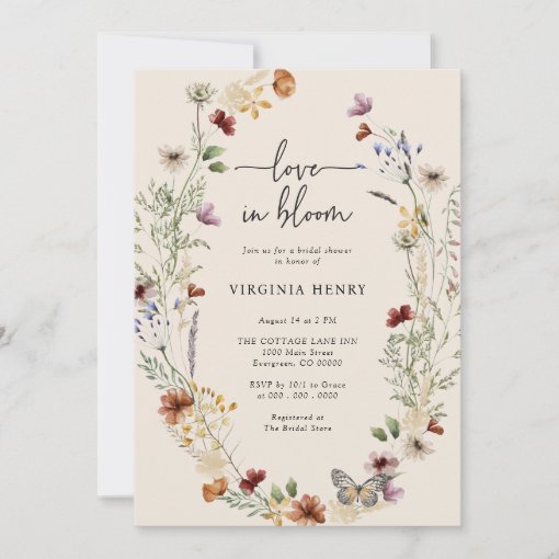 Rustic Floral Bridal Shower Invitation Zazzle