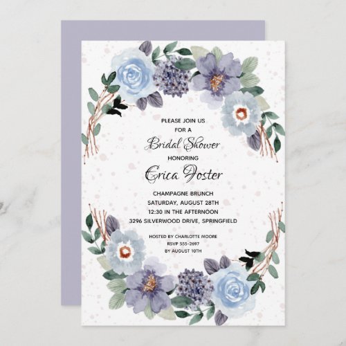 Rustic Floral Bridal Shower Invitation