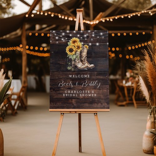 Rustic Floral Bridal Shower Welcome Sign 