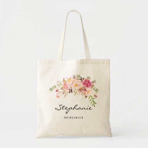 Rustic Floral Bridesmaid Personalized_02 Tote Bag