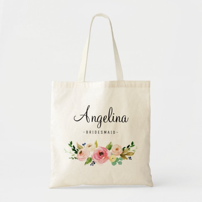 Rustic Floral Bridesmaid Personalized-03 Tote Bag (Front)
