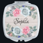 Rustic Floral Bridesmaid Proposal Gift  Compact Mirror<br><div class="desc">Personalized Compact Mirrors make an excellent gift for your Bridesmaids and Bridal Party.</div>