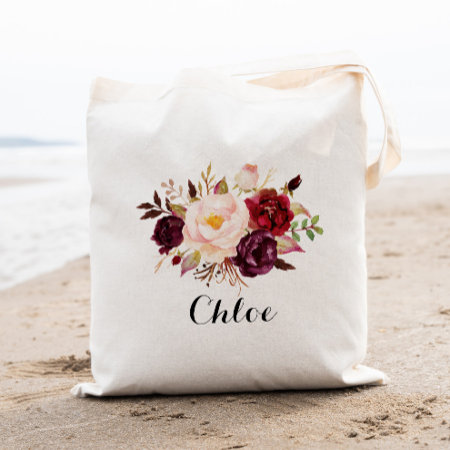 Rustic Floral Bridesmaid,wedding Gift Tote Bag