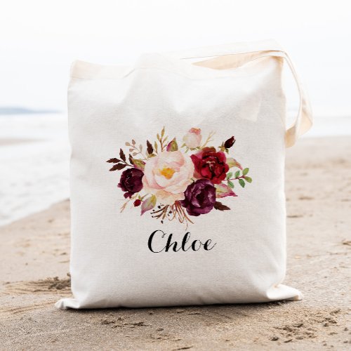 Rustic Floral bridesmaidWedding Gift Tote Bag