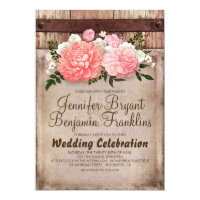Rustic Floral Burlap and Barn Wood Country Wedding Card