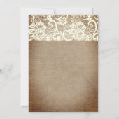 Rustic Floral Burlap and Lace Bridal Shower Invitation (Back)