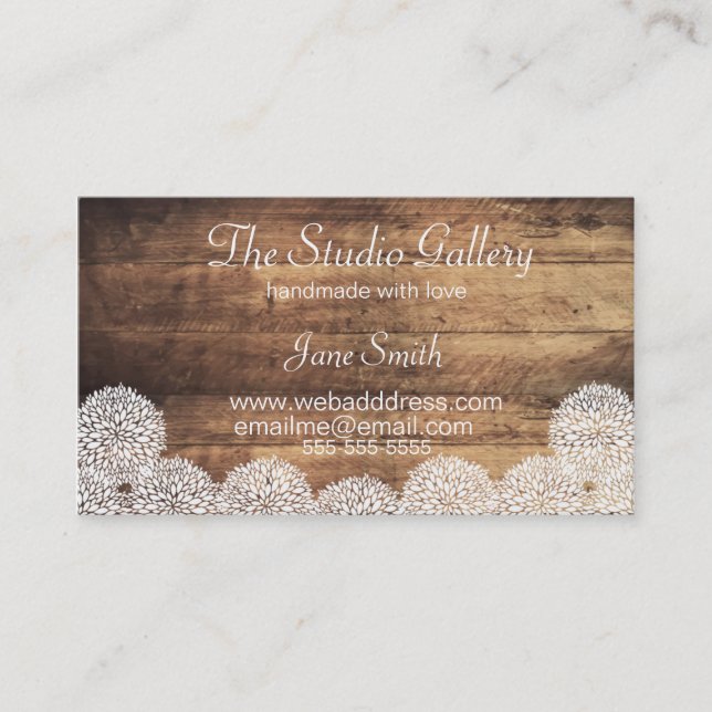 Rustic Floral Business Card Design (Front)