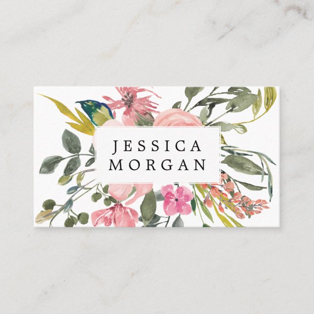Rustic Floral Business Cards (Front)