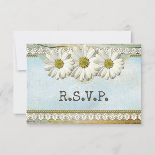 Rustic Floral Country Wedding RSVP Invitation