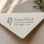 Rustic Floral Couple Names Wedding Address Self-inking Stamp<br><div class="desc">Custom-designed wedding return address stamp featuring rustic hand drawn style flowers with personalized couple names and address.</div>