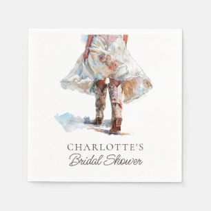 Rustic Floral Cowgirl Bridal Shower Napkins