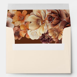 Rustic Floral Cream Wedding Envelope