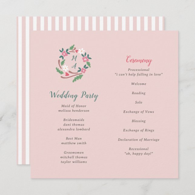 Rustic Floral Crest With Monogram (Front/Back)