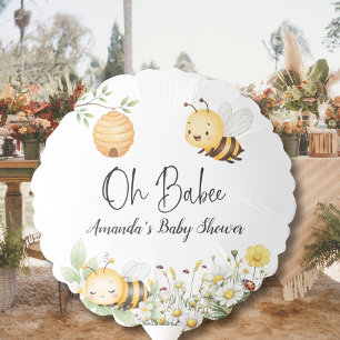 Rustic Floral Daisy Oh Babee Honey Bee Baby Shower Balloon