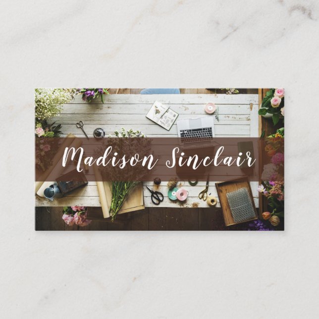 Rustic Floral Design Florist Business Card (Front)