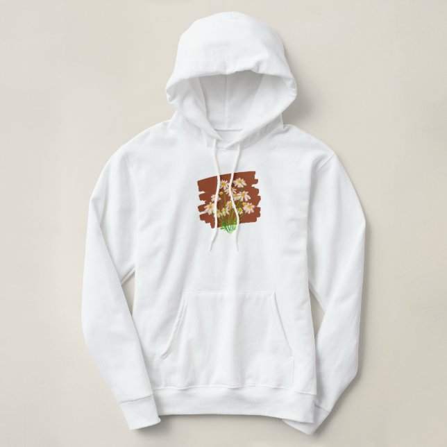 Rustic floral design on brown background hoodie (Design Front)