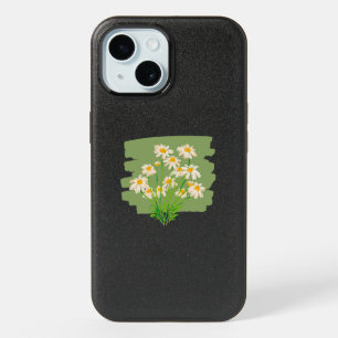 Rustic Floral Design on Green Background iPhone 15 Case