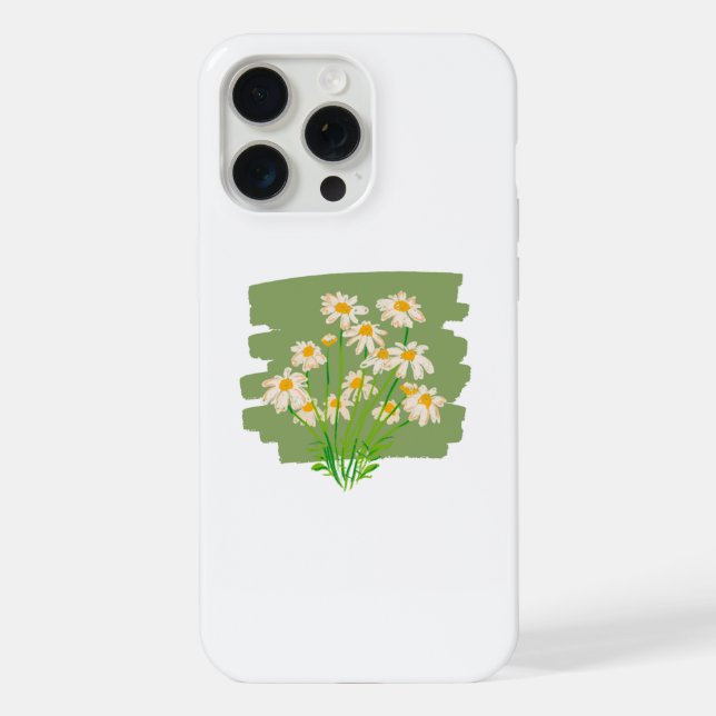 Rustic Floral Design on Green Background Iphone Case (Back)