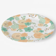 Rustic floral Disposable Party Paper Plate