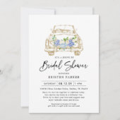 Rustic Floral Drive By Bridal Shower Invitation (Front)