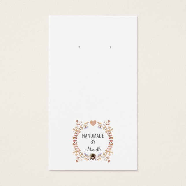 Rustic Floral Earring Earring Jewelry Display Card (Front)