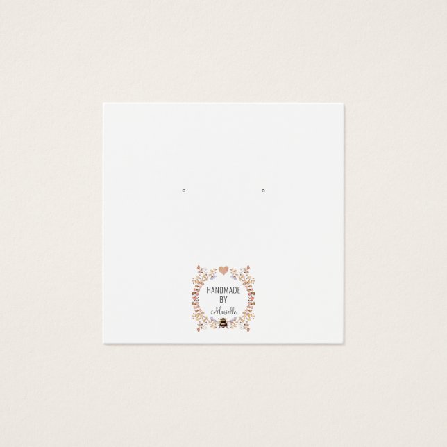 Rustic Floral Earring Earring Jewelry Display Card (Front)