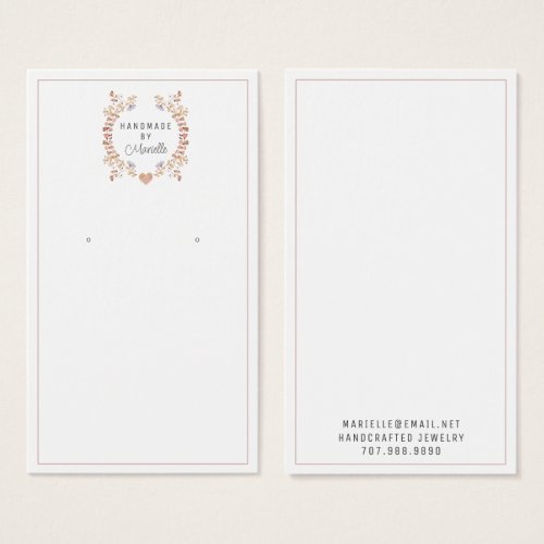 Rustic Floral Earring Jewelry Display Card
