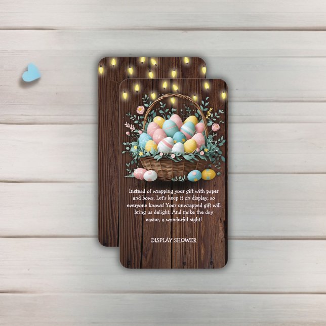 Rustic Floral Easter Eggs Baby Shower Enclosure Card (Creator Uploaded)