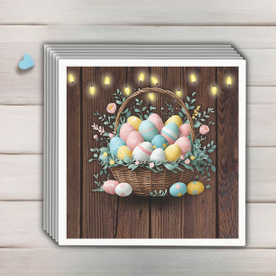 Rustic Floral Easter Eggs Baby Shower Napkins