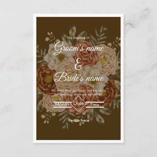 Rustic Floral Elegance Wedding Invitation