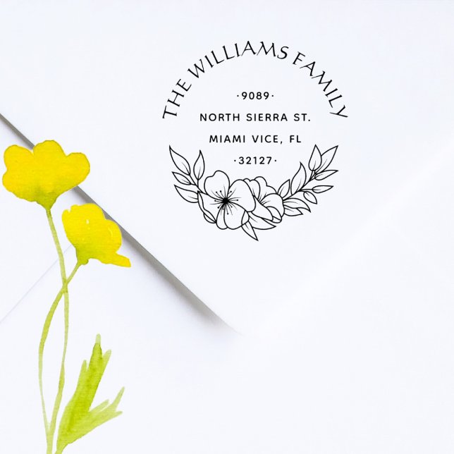 Rustic Floral Elegant Family Return Address Self-inking Stamp (Creator Uploaded)