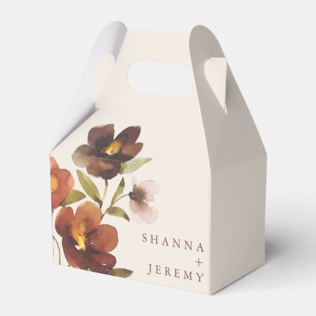 Rustic Floral Elegant | Wedding  Favor Boxes (Front Side)