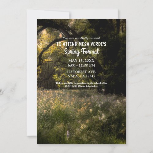 Rustic Floral Enchanted Forest Tree Spring Formal  Invitation