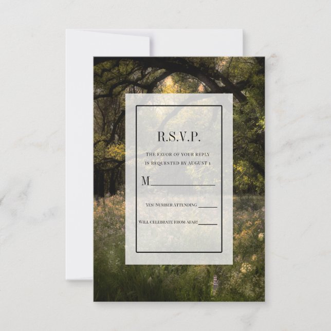 Rustic Floral Enchanted Forest Tree Wedding RSVP I Invitation (Front)
