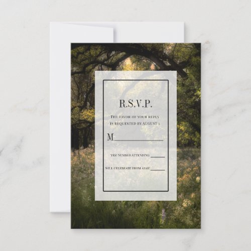 Rustic Floral Enchanted Forest Tree Wedding RSVP I Invitation