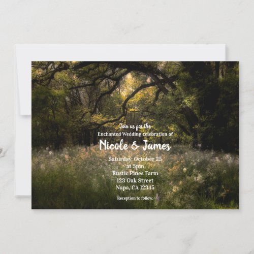 Rustic Floral Enchanted Forest Tree Wedding Woods  Invitation