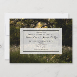 Rustic Floral Enchanted Forest Tree Wedding Woods Invitation