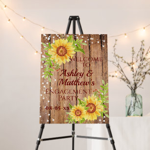 Rustic Floral Engagement Party Welcome Foam Board